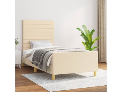 Rám postele bez matrací krémově 90x190 cm textil 3125103