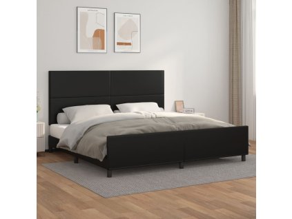 Rám postele s čelem černý 200x200 cm umělá kůže 3125469