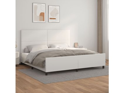 Rám postele s čelem bílý 200x200 cm umělá kůže 3125470