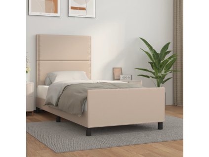 Rám postele s čelem cappuccino 90x200 cm umělá kůže 3125493