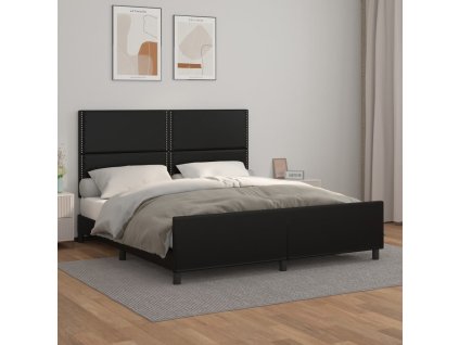 Rám postele s čelem černý 180x200 cm umělá kůže 3125524