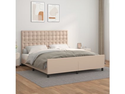 Rám postele s čelem cappuccino 180x200 cm umělá kůže 3125590