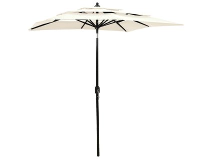 3stupňový zahradní slunečník s hliníkovou tyčí pískový 2 x 2 m 313844