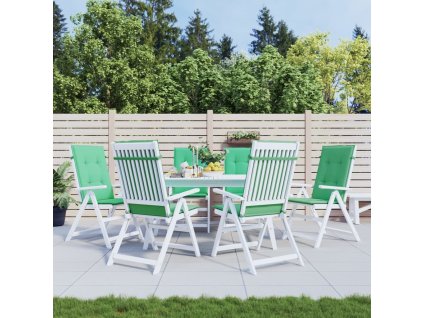 Podušky na židli vysoké opěradlo 6 ks zelené 120x50x3 cm textil 314109