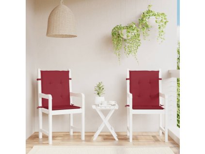 Podušky na židli nízké opěradlo 2 ks vínové 100x50x3 cm oxford 314140