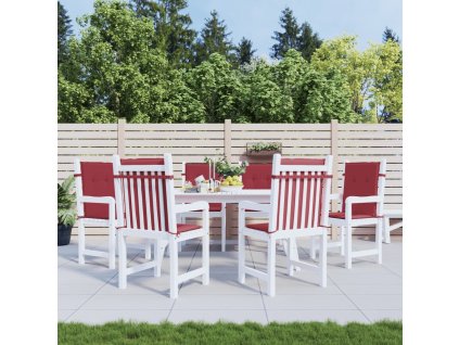 Podušky na židli nízké opěradlo 6 ks vínové 100x50x3 cm oxford 314142