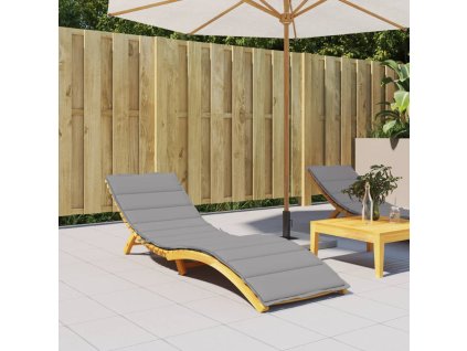 Poduška na lehátko šedá 200 x 70 x 3 cm oxfordská látka 314219