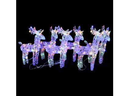 Vánoční sobi 6 ks 240 vícebarevných LED diod akryl 3154262