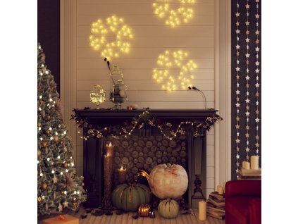 Vánoční sněhové vločky 3 ks s teplými bílými LED 27 x 27 cm 3154286