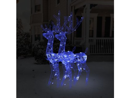 Vánoční dekorace akryloví sobi 2 ks 120 cm teplé modrá 3154348