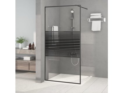Sprchová zástěna walk-in černá 100 x 195 cm čiré ESG sklo 152147
