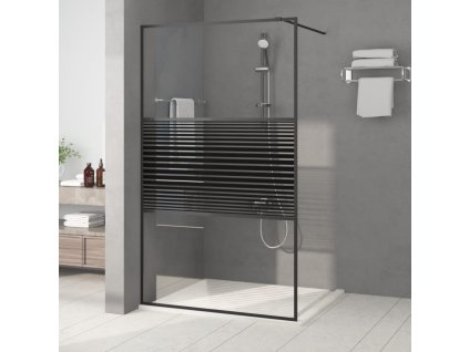 Sprchová zástěna walk-in černá 115 x 195 cm čiré ESG sklo 152148