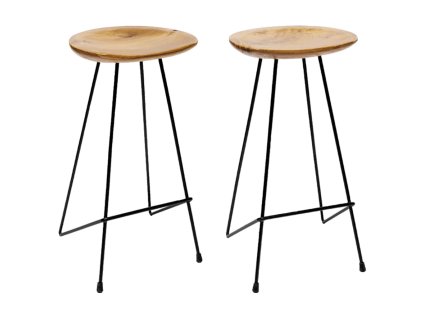 Barové stoličky 2 ks masivní teak 285203