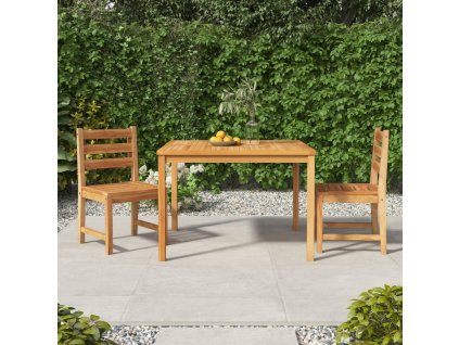 3dílný zahradní jídelní set masivní teakové dřevo 3157179