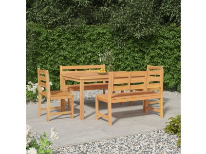 5dílný zahradní jídelní set masivní teakové dřevo 3157198