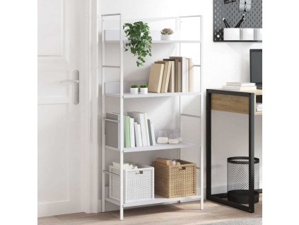Knihovna se 4 policemi bílá 60x27,6x124,5 cm kompozitní dřevo 288224