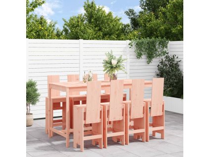 9dílný zahradní barový set masivní dřevo douglasky 3157792