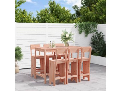 7dílný zahradní barový set masivní dřevo douglasky 3157816