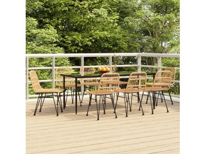 9dílný zahradní jídelní set polyratan 3157879