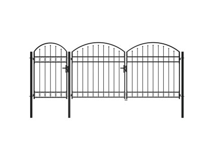 Brána do zahrady s klenutým vrcholem 200 x 400 cm Ocel 144368