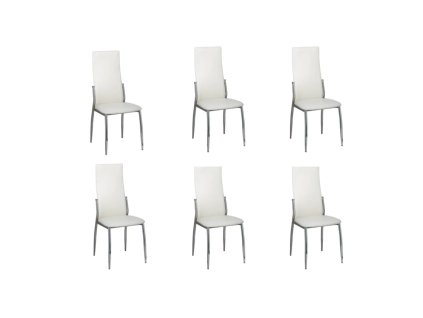 vidaXL Jídelní židle 6 ks bílé umělá kůže 160258