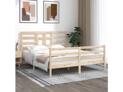 Rám postele bez matrace masivní dřevo 160 x 200 cm 3105870