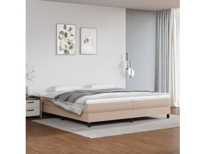 Rám postele s boxspringem cappuccino 200x200 cm umělá kůže 3120723