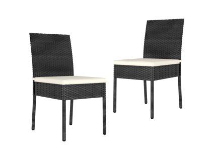 Zahradní jídelní židle 2 ks polyratan černé 317166