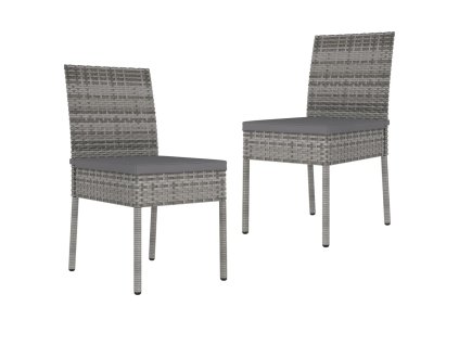 Zahradní jídelní židle 2 ks polyratan šedé 317168