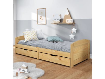 Válenda se 2 zásuvkami IRUN 90x200 cm masivní borové dřevo 3185207