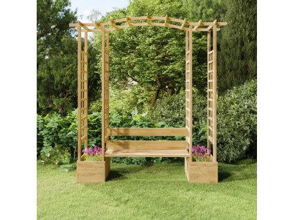 Zahradní pergola s lavicí a truhlíky impregnovaná borovice 318566