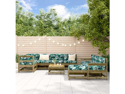 10dílná zahradní sedací souprava podušky impregnovaná borovice 3186087