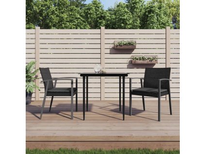 3dílný zahradní jídelní set s poduškami polyratan a ocel 3186971