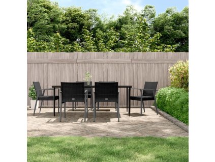 7dílný zahradní jídelní set s poduškami polyratan a ocel 3186983