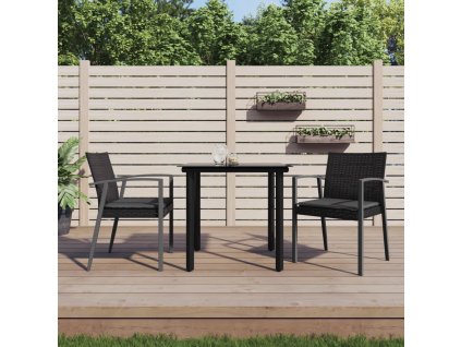 3dílný zahradní jídelní set s poduškami polyratan a ocel 3186987