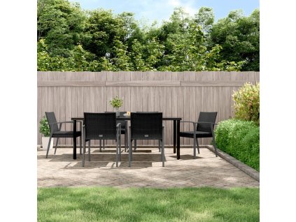 7dílný zahradní jídelní set s poduškami polyratan a ocel 3186999