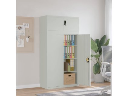 Kartotéka světle šedá 90 x 40 x 180 cm ocel 3188319