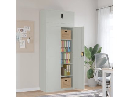 Kartotéka světle šedá 90 x 40 x 220 cm ocel 3188320