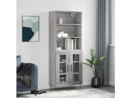 Skříň highboard šedá sonoma 69,5 x 34 x 180 cm kompozitní dřevo 3189315