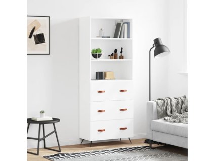 Skříň highboard bílá 69,5 x 34 x 180 cm kompozitní dřevo 3189349