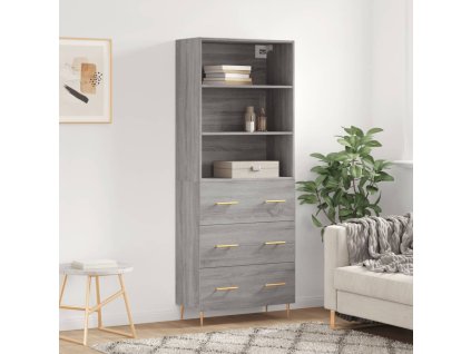 Skříň highboard šedá sonoma 69,5 x 34 x 180 cm kompozitní dřevo 3189371