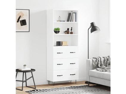 Skříň highboard bílá 69,5 x 34 x 180 cm kompozitní dřevo 3189373