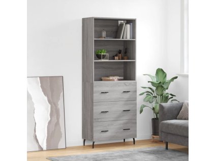 Skříň highboard šedá sonoma 69,5 x 34 x 180 cm kompozitní dřevo 3189403