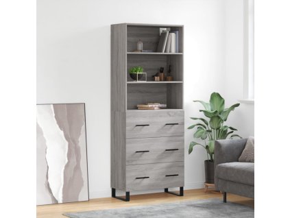 Skříň highboard šedá sonoma 69,5 x 34 x 180 cm kompozitní dřevo 3189411