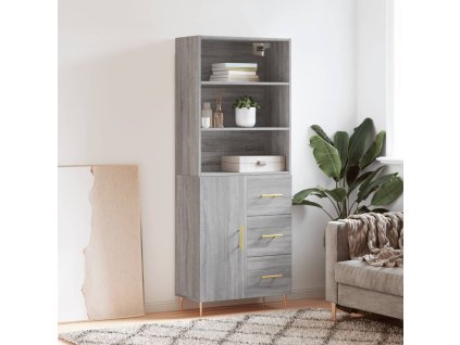 Skříň highboard šedá sonoma 69,5 x 34 x 180 cm kompozitní dřevo 3189435