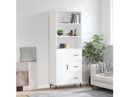 Skříň highboard bílá 69,5 x 34 x 180 cm kompozitní dřevo 3189461