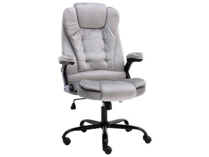 Kancelářská židle světle šedá samet 20570