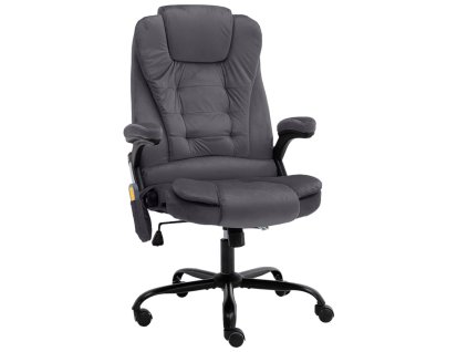 Masážní kancelářská židle tmavě šedá samet 20572