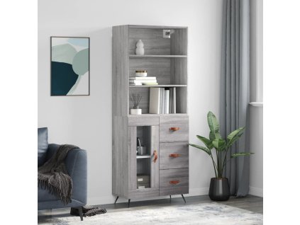Skříň highboard šedá sonoma 69,5 x 34 x 180 cm kompozitní dřevo 3189483