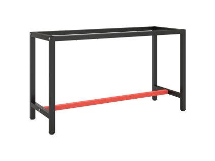 Rám pracovního stolu matně černý a červený 140 x 50 x 79 cm kov 151451